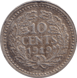 1919 10 CENTS NETHERLANDS - SILVER WORLD COINS - Cambridgeshire Coins