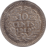 1919 10 CENTS NETHERLANDS - SILVER WORLD COINS - Cambridgeshire Coins