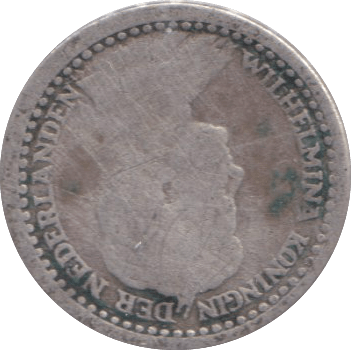 1919 10 CENTS NETHERLANDS - SILVER WORLD COINS - Cambridgeshire Coins