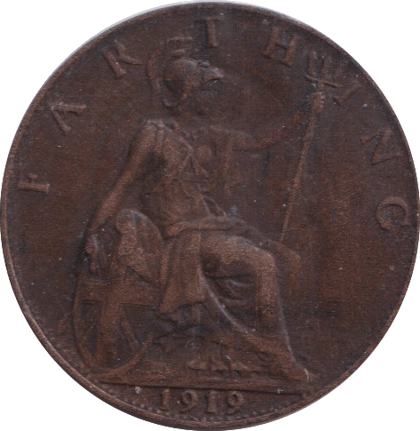 1919 FARTHING ( GVF ) - FARTHING - Cambridgeshire Coins