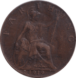 1919 FARTHING ( GVF ) - FARTHING - Cambridgeshire Coins