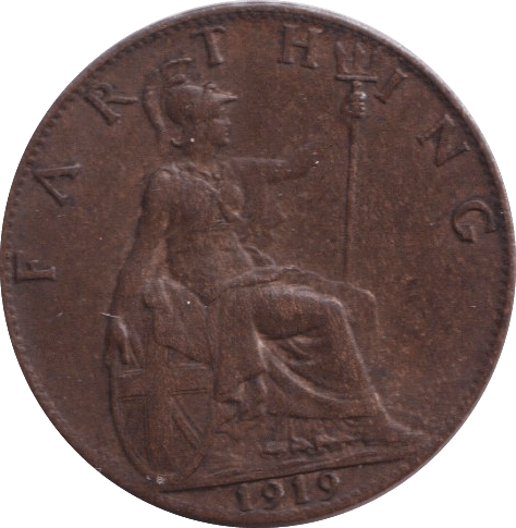 1919 FARTHING ( GVF ) - FARTHING - Cambridgeshire Coins