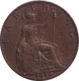 1919 FARTHING ( GVF ) - FARTHING - Cambridgeshire Coins