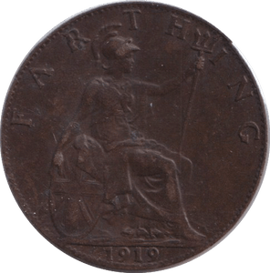 1919 FARTHING ( VF ) - FARTHING - Cambridgeshire Coins
