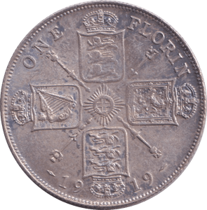 1919 FLORIN ( AUNC ) 4 - FLORIN - Cambridgeshire Coins