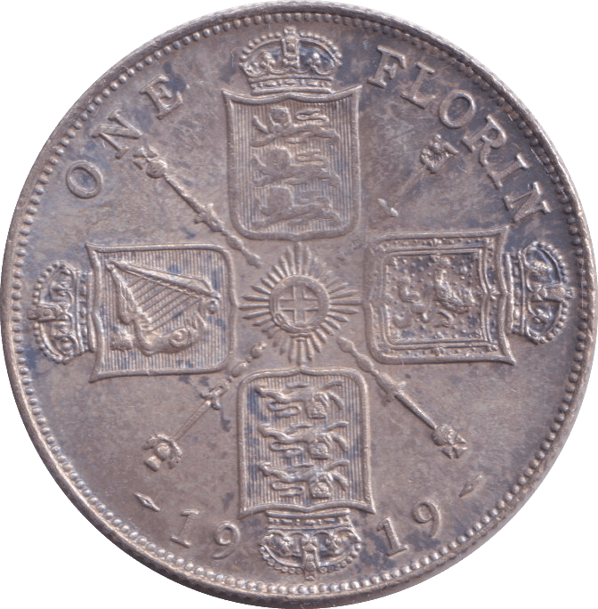 1919 FLORIN ( AUNC ) 4 - FLORIN - Cambridgeshire Coins