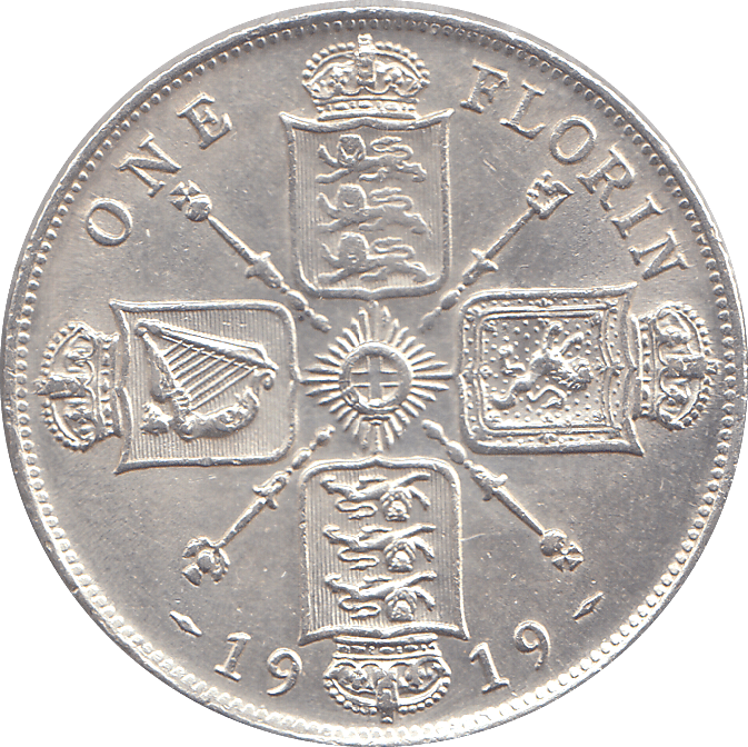 1919 FLORIN ( EF ) - FLORIN - Cambridgeshire Coins