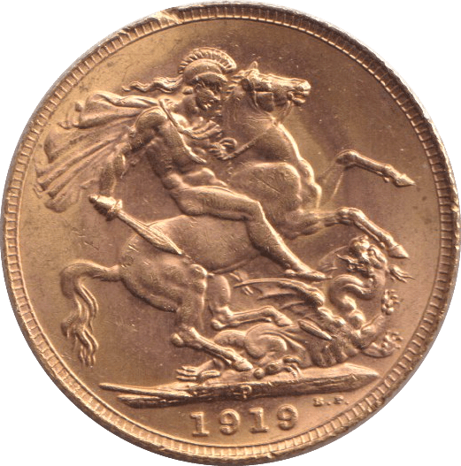 1919 GOLD SOVEREIGN ( AUNC ) P - SOVEREIGN - Cambridgeshire Coins