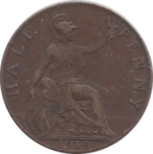 1919 HALFPENNY ( VF ) - HALFPENNY - Cambridgeshire Coins