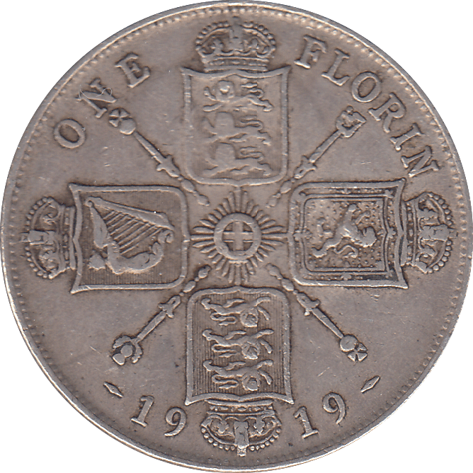 1919 ONE FLORIN ( VF ) - FLORIN - Cambridgeshire Coins