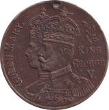 1919 PEACE MEDALLION KING GEORGE V HOLED - WORLD COINS - Cambridgeshire Coins