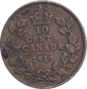 1919 SILVER 10 CENTS CANADA - SILVER WORLD COINS - Cambridgeshire Coins