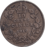1919 SILVER 10 CENTS CANADA - SILVER WORLD COINS - Cambridgeshire Coins
