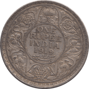 1919 SILVER INDIA RUPEE - SILVER WORLD COINS - Cambridgeshire Coins