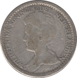 1919 SILVER NETHERLANDS 25 CENT - SILVER WORLD COINS - Cambridgeshire Coins