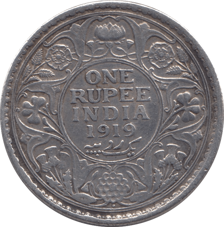 1919 SILVER ONE RUPEE INDIA - SILVER WORLD COINS - Cambridgeshire Coins