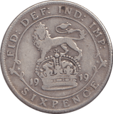 1919 SIXPENCE ( FAIR ) - SIXPENCE - Cambridgeshire Coins