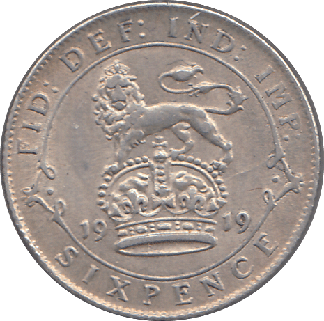 1919 SIXPENCE ( GVF ) - SIXPENCE - Cambridgeshire Coins