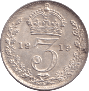 1919 THREEPENCE ( AUNC ) - Threepence - Cambridgeshire Coins