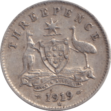 1919 THREEPENCE AUSTRALIA - SILVER WORLD COINS - Cambridgeshire Coins