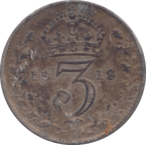 1919 THREEPENCE ( F ) - THREEPENCE - Cambridgeshire Coins