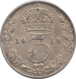 1919 THREEPENCE ( GVF ) - THREEPENCE - Cambridgeshire Coins