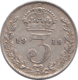 1919 THREEPENCE ( VF ) - THREEPENCE - Cambridgeshire Coins