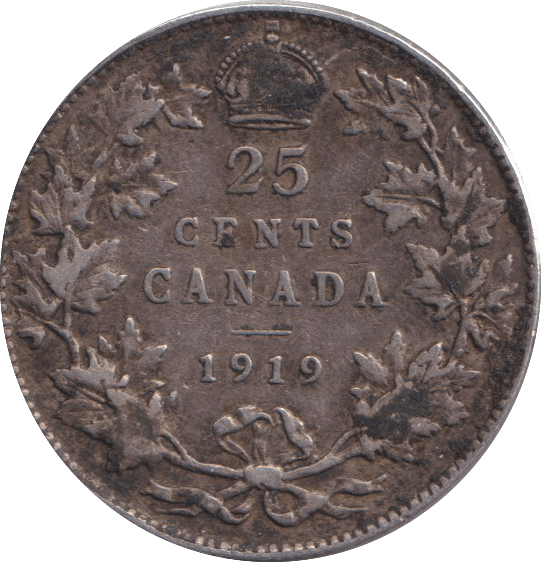 1919 TWENTY FIVE CENTS CANADA - Cambridgeshire Coins