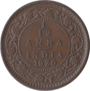 1920 1/12 ANNA INDIA - WORLD COINS - Cambridgeshire Coins