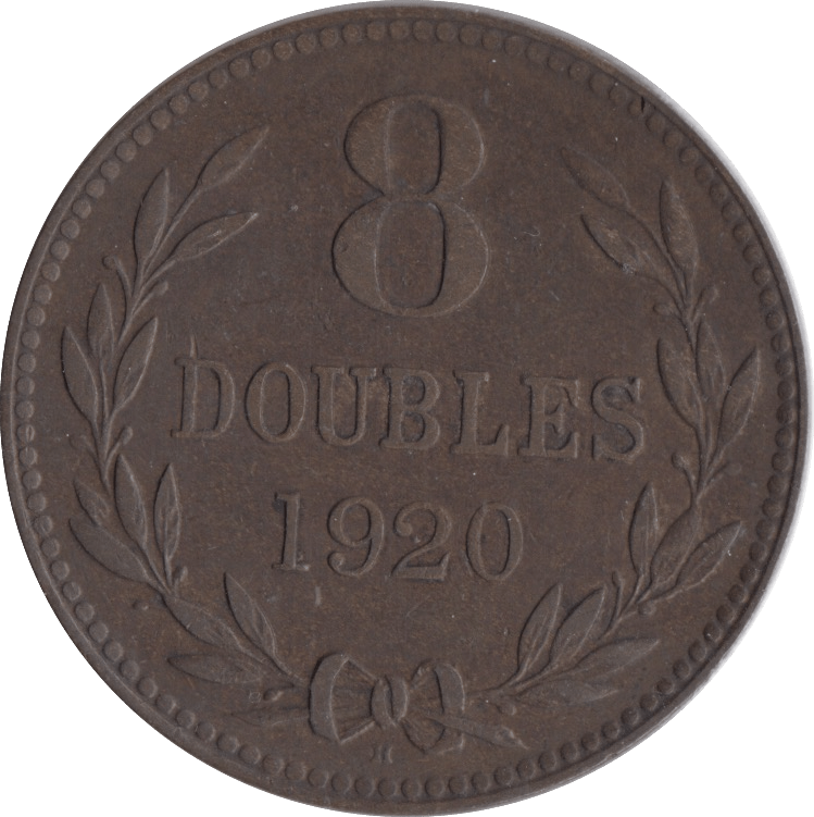 1920 8 DOUBLES GUERNSEY - WORLD COINS - Cambridgeshire Coins