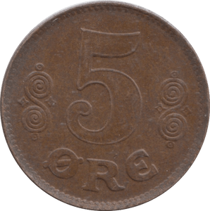 1920 DENMARK 5 ORE - WORLD COINS - Cambridgeshire Coins