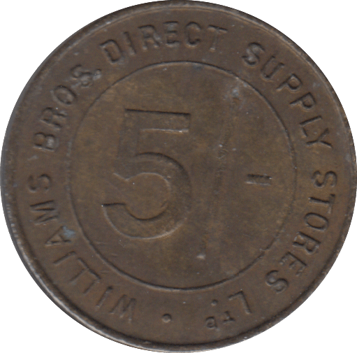 1920 FIVE SHILLING TOKEN WILLIAMS BROTHERS - OTHER TOKENS - Cambridgeshire Coins
