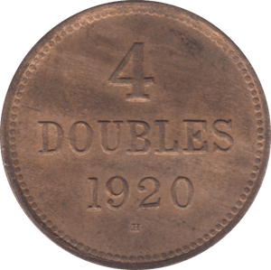 1920 GUERNSEY 4 DOUBLES - WORLD COINS - Cambridgeshire Coins
