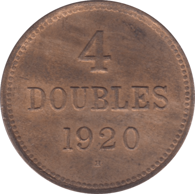 1920 GUERNSEY 4 DOUBLES - WORLD COINS - Cambridgeshire Coins
