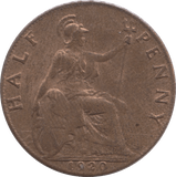 1920 HALFPENNY ( AUNC ) - Halfpenny - Cambridgeshire Coins