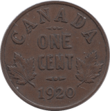 1920 ONE CENT CANADA - WORLD COINS - Cambridgeshire Coins