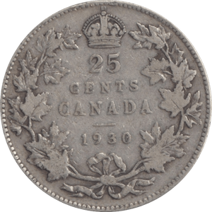 1920 SILVER 25 CENTS CANADA - WORLD COINS - Cambridgeshire Coins