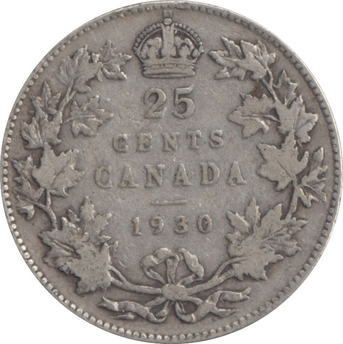 1920 SILVER 25 CENTS CANADA - WORLD COINS - Cambridgeshire Coins
