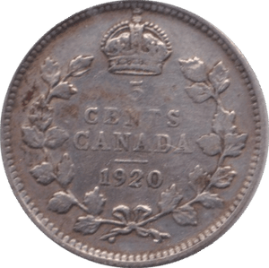 1920 SILVER 5 CENT CANADA - SILVER WORLD COINS - Cambridgeshire Coins
