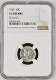 1920 SILVER DIME USA ( NGC ) AU DETAILS CLEANED - NGC SILVER COINS - Cambridgeshire Coins