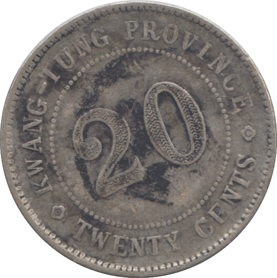 1920 SILVER KWANG TUNG CHINA 20 CENT - WORLD COINS - Cambridgeshire Coins