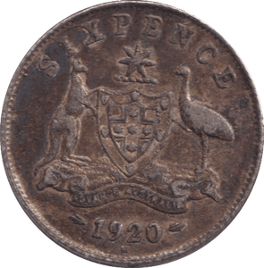 1920 SILVER SIXPENCE AUSTRALIA - SILVER WORLD COINS - Cambridgeshire Coins