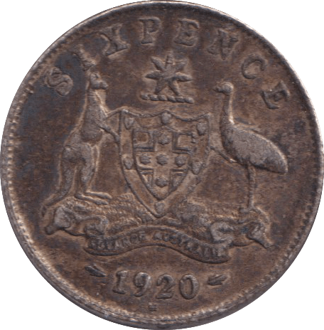 1920 SILVER SIXPENCE AUSTRALIA - SILVER WORLD COINS - Cambridgeshire Coins