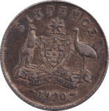 1920 SILVER SIXPENCE AUSTRALIA - SILVER WORLD COINS - Cambridgeshire Coins