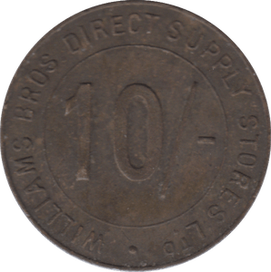 1920 TEN SHILLING TOKEN WILLIAMS BROTHERS - OTHER TOKENS - Cambridgeshire Coins