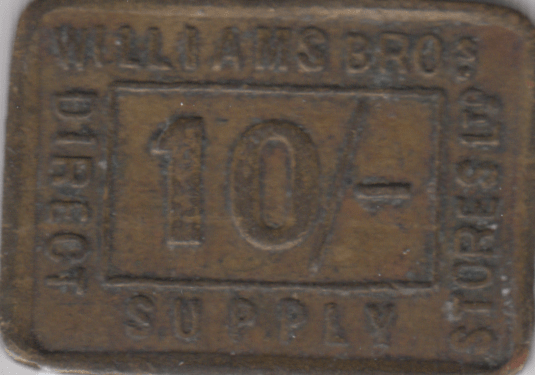 1920 TEN SHILLING TOKEN WILLIAMS BROTHERS - OTHER TOKENS - Cambridgeshire Coins