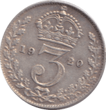 1920 THREEPENCE ( VF ) - THREEPENCE - Cambridgeshire Coins
