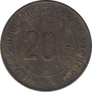 1920 TWENTY SHILLING TOKEN WILLIAMS BROTHERS - OTHER TOKENS - Cambridgeshire Coins