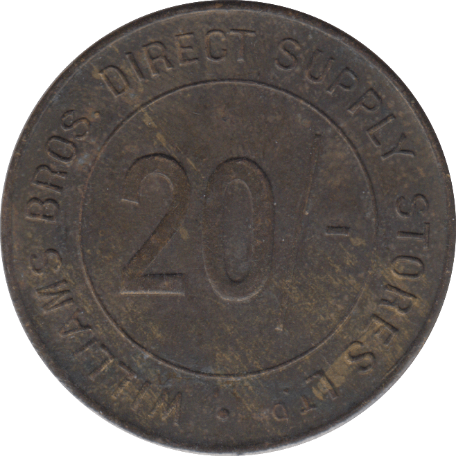 1920 TWENTY SHILLING TOKEN WILLIAMS BROTHERS - OTHER TOKENS - Cambridgeshire Coins