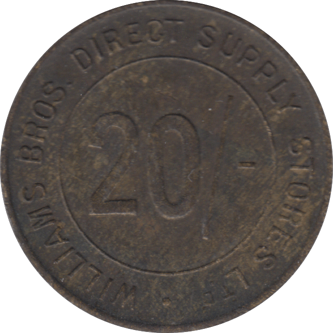 1920 TWENTY SHILLING TOKEN WILLIAMS BROTHERS - OTHER TOKENS - Cambridgeshire Coins
